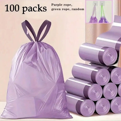 100pcs Household Portable Trash Drawstring Bags