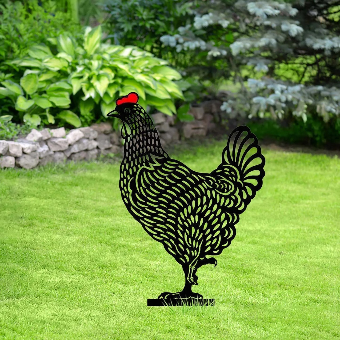 Acrylic Animal Garden Stakes Decorations Hen  For Outdoor Yard Lawn