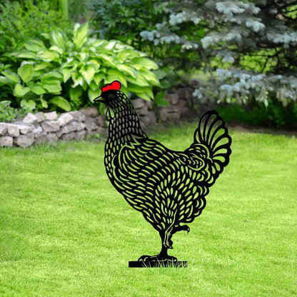 Acrylic Animal Garden Stakes Decorations Hen  For Outdoor Yard Lawn