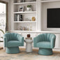 360° Swivel Velvet Upholstered Barrel Chair Set 2 Living Room Reading Round Armchair, 15 different colors