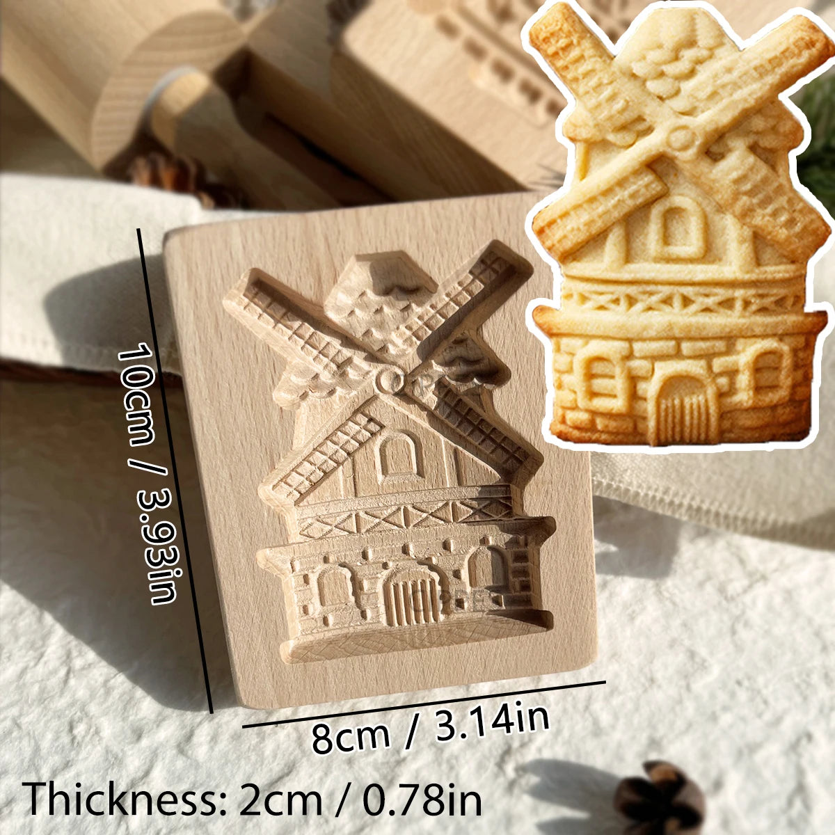 Wooden Cookie Molds for Christmas, DIY 3D Engraved