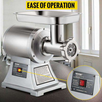 SucceBuy 250Kg/H Electric Meat Mincer Grinder Commercial Kitchen Chopper
